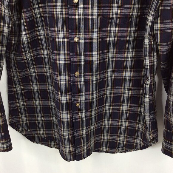 Pendleton Shirt Mens Size Medium Navy Blue Plaid Long Sleeve Button Down Wool - Picture 4 of 6